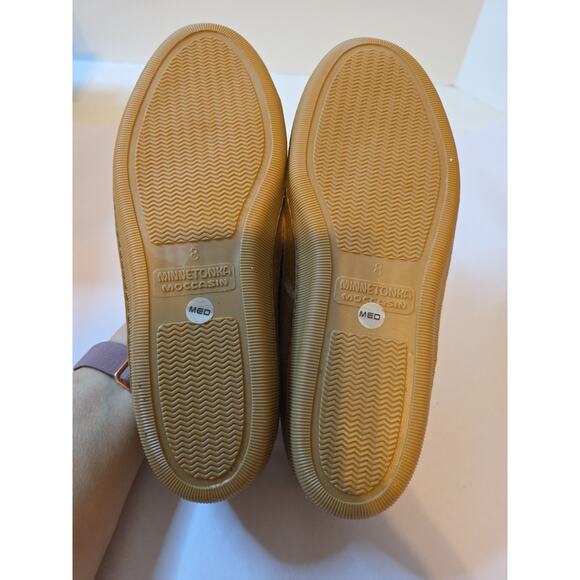 Minnetonka Women's Size 8 Golden Tan Sheepskin Slippers House Shoes - Picture 11 of 14